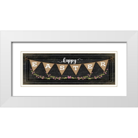 Happy Easter White Modern Wood Framed Art Print with Double Matting by Pugh, Jennifer