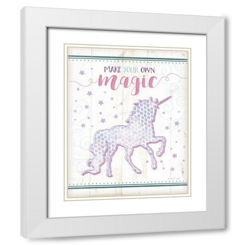 Magic Unicorn White Modern Wood Framed Art Print with Double Matting by Pugh, Jennifer