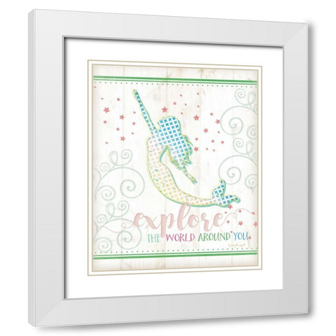 Explore Mermaid White Modern Wood Framed Art Print with Double Matting by Pugh, Jennifer