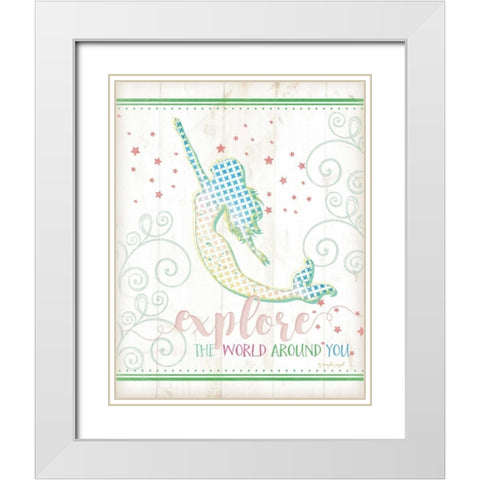 Explore Mermaid White Modern Wood Framed Art Print with Double Matting by Pugh, Jennifer