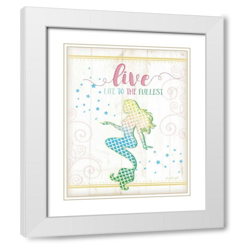 Live Mermaid White Modern Wood Framed Art Print with Double Matting by Pugh, Jennifer