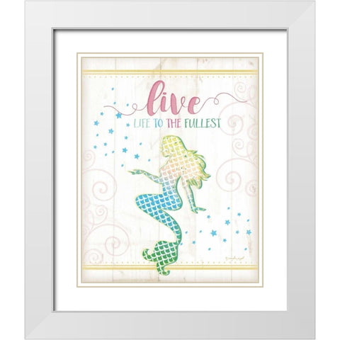 Live Mermaid White Modern Wood Framed Art Print with Double Matting by Pugh, Jennifer