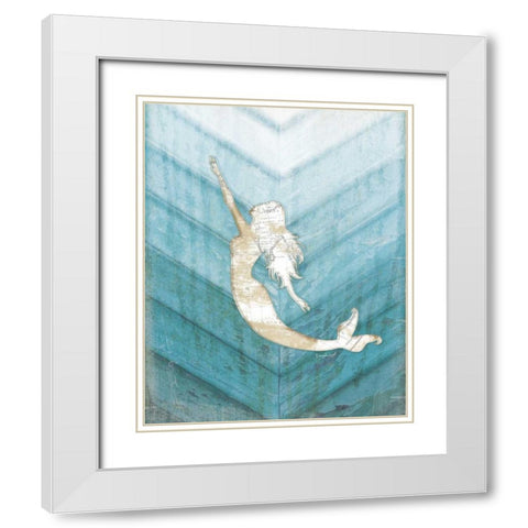 Coastal Mermaid I White Modern Wood Framed Art Print with Double Matting by Pugh, Jennifer