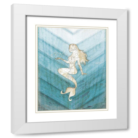 Coastal Mermaid II White Modern Wood Framed Art Print with Double Matting by Pugh, Jennifer