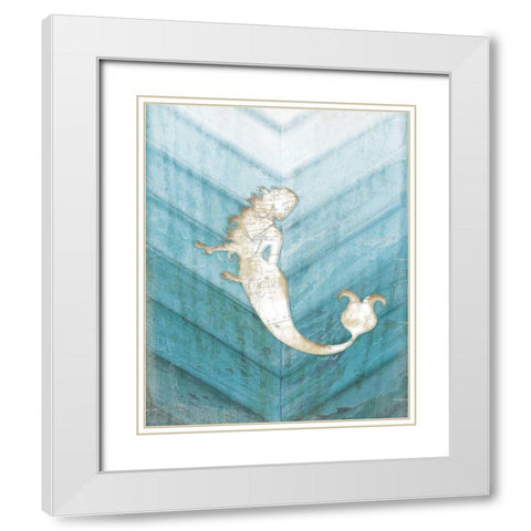 Coastal Mermaid IV White Modern Wood Framed Art Print with Double Matting by Pugh, Jennifer