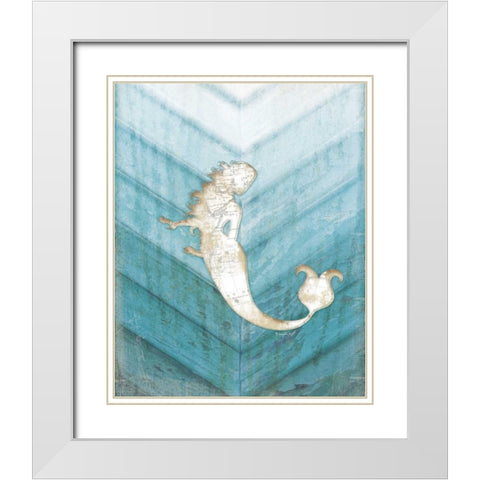 Coastal Mermaid IV White Modern Wood Framed Art Print with Double Matting by Pugh, Jennifer