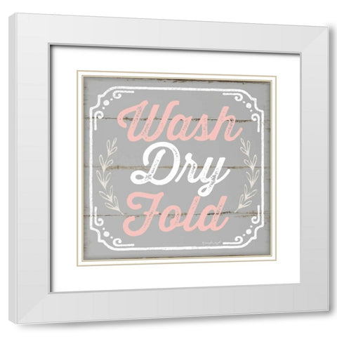 Wash, Dry, Fold White Modern Wood Framed Art Print with Double Matting by Pugh, Jennifer