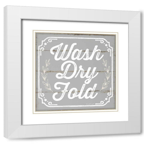 Wash, Dry, Fold III White Modern Wood Framed Art Print with Double Matting by Pugh, Jennifer