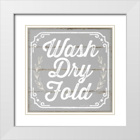 Wash, Dry, Fold III White Modern Wood Framed Art Print with Double Matting by Pugh, Jennifer