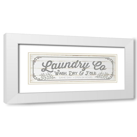 Laundry Co - Gray White Modern Wood Framed Art Print with Double Matting by Pugh, Jennifer