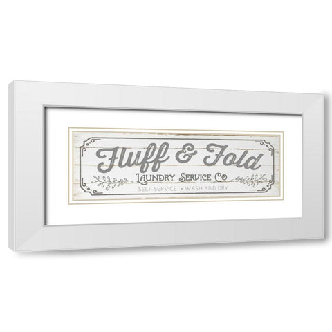 Fluff and Fold - Gray White Modern Wood Framed Art Print with Double Matting by Pugh, Jennifer