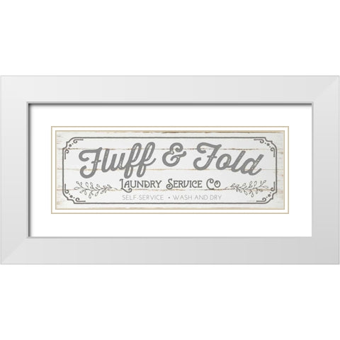 Fluff and Fold - Gray White Modern Wood Framed Art Print with Double Matting by Pugh, Jennifer