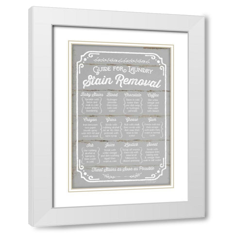 Stain Removal Guide White Modern Wood Framed Art Print with Double Matting by Pugh, Jennifer