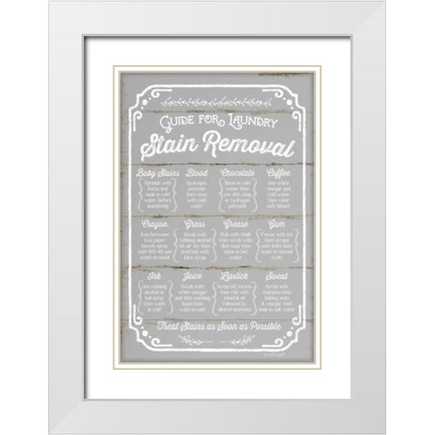 Stain Removal Guide White Modern Wood Framed Art Print with Double Matting by Pugh, Jennifer