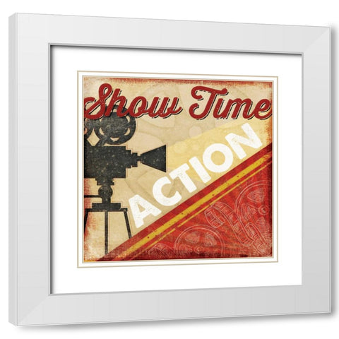 Show Time White Modern Wood Framed Art Print with Double Matting by Pugh, Jennifer