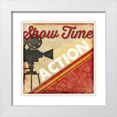 Show Time White Modern Wood Framed Art Print with Double Matting by Pugh, Jennifer