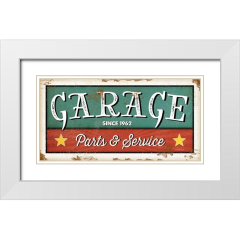 Garage White Modern Wood Framed Art Print with Double Matting by Pugh, Jennifer