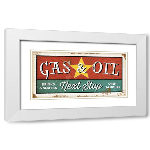 Gas and Oil White Modern Wood Framed Art Print with Double Matting by Pugh, Jennifer