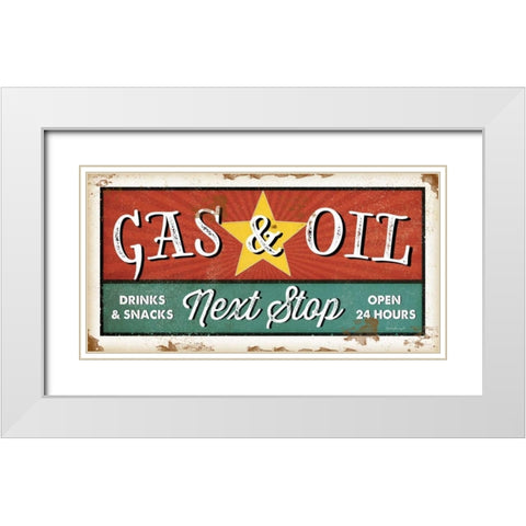 Gas and Oil White Modern Wood Framed Art Print with Double Matting by Pugh, Jennifer