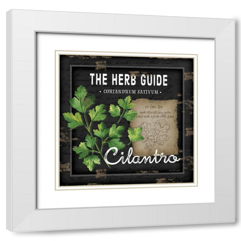 Herb Guide Cilantro White Modern Wood Framed Art Print with Double Matting by Pugh, Jennifer