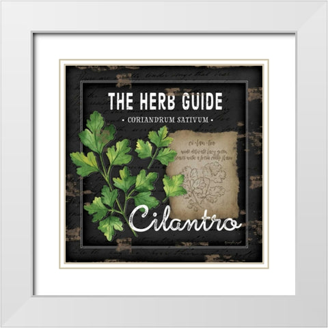 Herb Guide Cilantro White Modern Wood Framed Art Print with Double Matting by Pugh, Jennifer