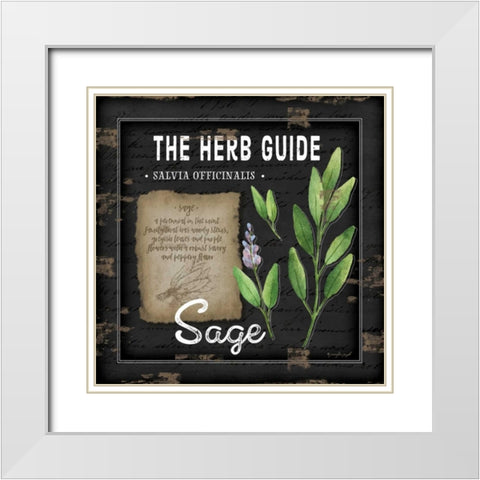 Herb Guide Sage White Modern Wood Framed Art Print with Double Matting by Pugh, Jennifer