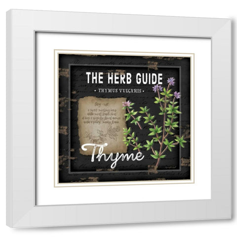 Herb Guide Thyme White Modern Wood Framed Art Print with Double Matting by Pugh, Jennifer