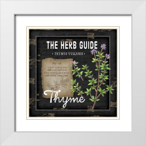 Herb Guide Thyme White Modern Wood Framed Art Print with Double Matting by Pugh, Jennifer