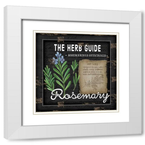 Herb Guide Rosemary White Modern Wood Framed Art Print with Double Matting by Pugh, Jennifer