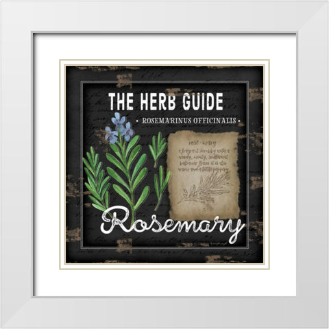 Herb Guide Rosemary White Modern Wood Framed Art Print with Double Matting by Pugh, Jennifer