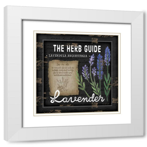 Herb Guide Lavender White Modern Wood Framed Art Print with Double Matting by Pugh, Jennifer