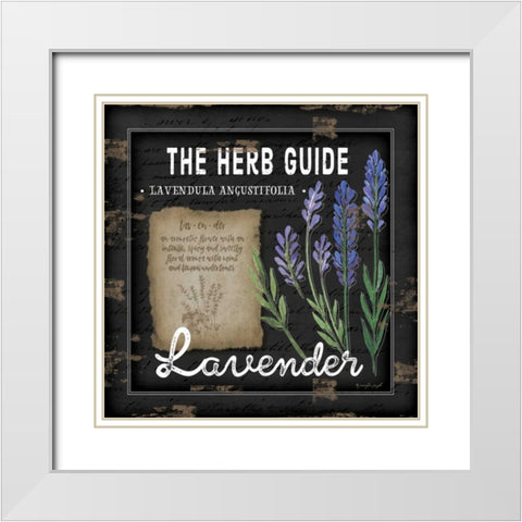 Herb Guide Lavender White Modern Wood Framed Art Print with Double Matting by Pugh, Jennifer