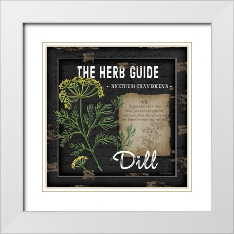 Herb Guide Dill White Modern Wood Framed Art Print with Double Matting by Pugh, Jennifer