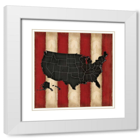 United States White Modern Wood Framed Art Print with Double Matting by Pugh, Jennifer