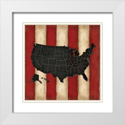 United States White Modern Wood Framed Art Print with Double Matting by Pugh, Jennifer