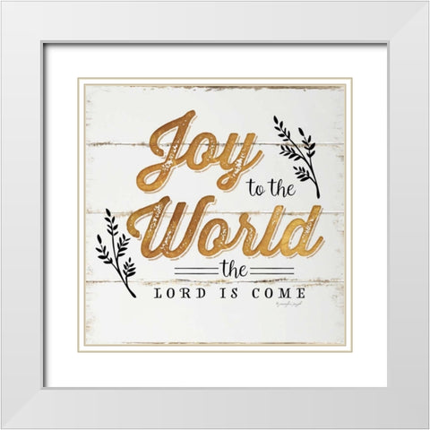 Joy to the World White Modern Wood Framed Art Print with Double Matting by Pugh, Jennifer