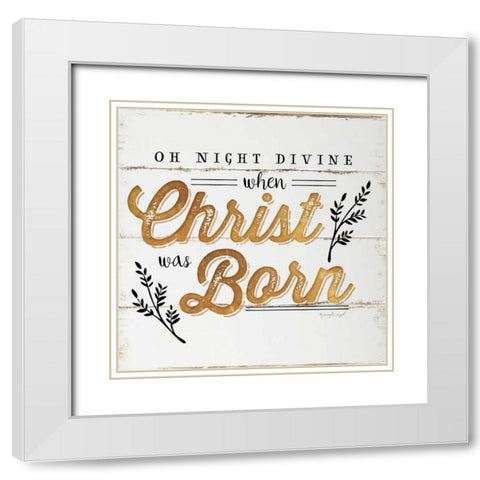 Oh Night Divine White Modern Wood Framed Art Print with Double Matting by Pugh, Jennifer