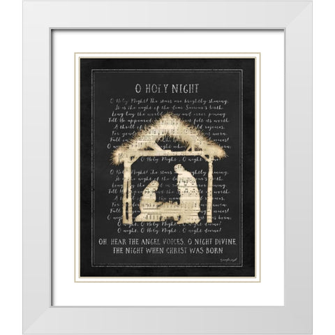 O Holy Night I White Modern Wood Framed Art Print with Double Matting by Pugh, Jennifer