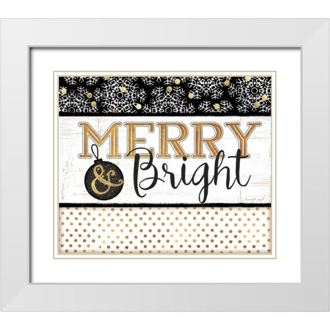 Merry and Bright White Modern Wood Framed Art Print with Double Matting by Pugh, Jennifer