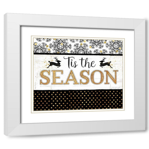 Tis the Season White Modern Wood Framed Art Print with Double Matting by Pugh, Jennifer