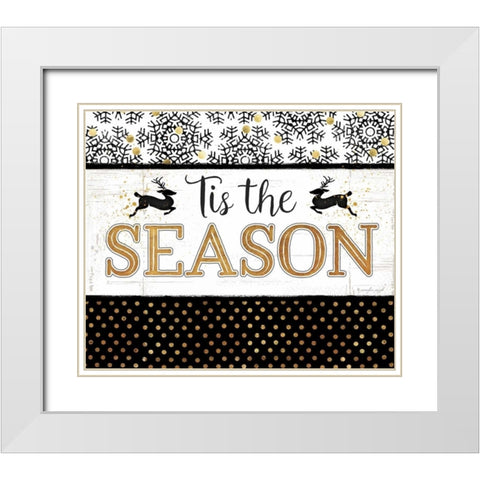 Tis the Season White Modern Wood Framed Art Print with Double Matting by Pugh, Jennifer