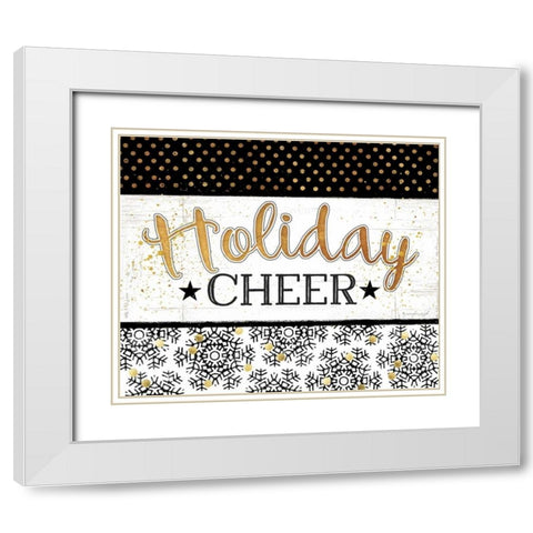 Holiday Cheer White Modern Wood Framed Art Print with Double Matting by Pugh, Jennifer