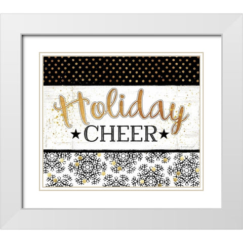 Holiday Cheer White Modern Wood Framed Art Print with Double Matting by Pugh, Jennifer