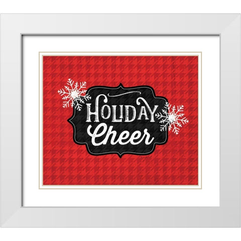 Holiday Cheer White Modern Wood Framed Art Print with Double Matting by Pugh, Jennifer