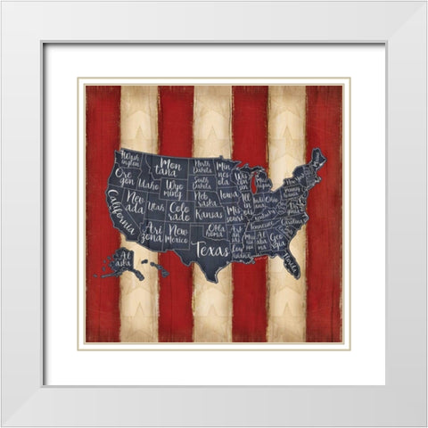 United States White Modern Wood Framed Art Print with Double Matting by Pugh, Jennifer