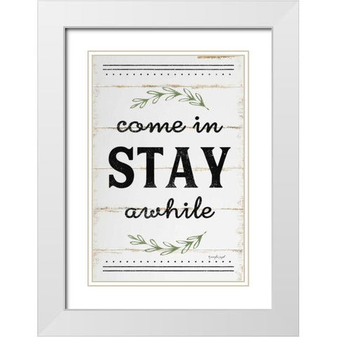 Come In, Stay Awhile II White Modern Wood Framed Art Print with Double Matting by Pugh, Jennifer