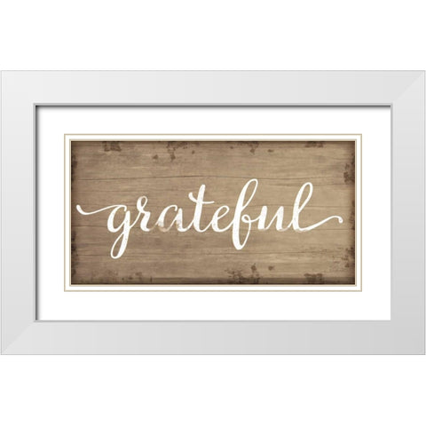 Grateful White Modern Wood Framed Art Print with Double Matting by Pugh, Jennifer