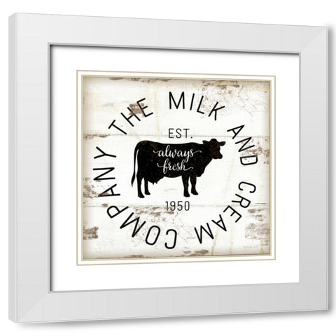 Milk and Cream Company White Modern Wood Framed Art Print with Double Matting by Pugh, Jennifer
