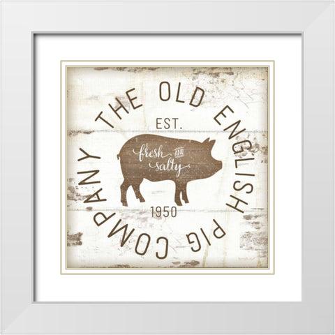 The Old Pig Company II White Modern Wood Framed Art Print with Double Matting by Pugh, Jennifer