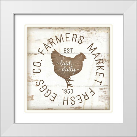 Farmer Market Eggs II White Modern Wood Framed Art Print with Double Matting by Pugh, Jennifer